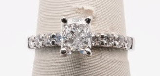 LADIES 18K WG ENG RING RADIANT CENTER  GIA 5221551648 VVS1/D 1.01CTW +