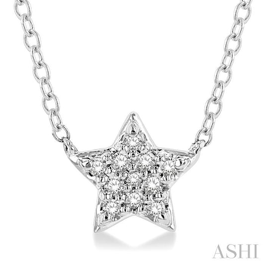 14K WG DIAMOND STAR PETITE PENDANT 0.08CTW