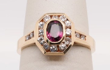 LADIES 18KY RING RUBIES & DIAMONDS