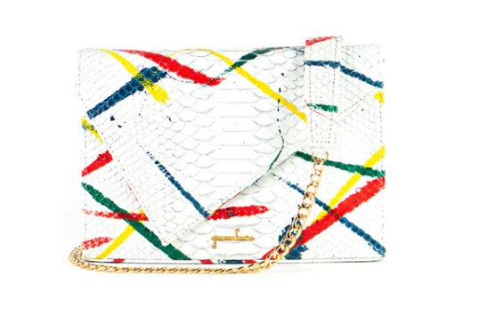 CLIFFHANGER PURSE - PYTHON BRUSH STROKE