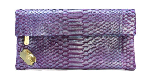 FOLD CLUTCH - PYTHON PURPLE