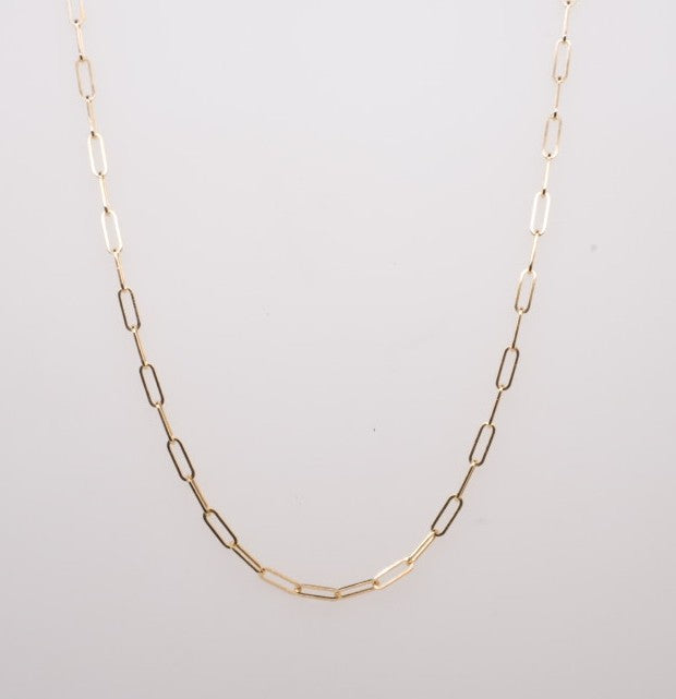 14KY 20" 1.5MM PAPERCLIP CHAIN