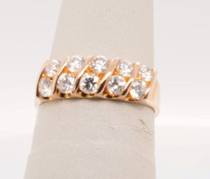 18KYG 5 ROW BAND 0.75CTW