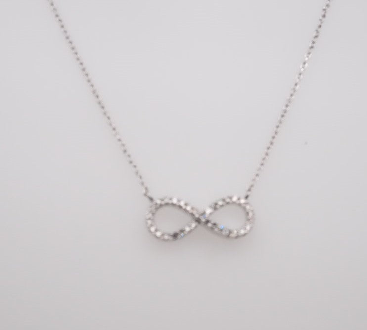 14K WG DIAMOND INFINTY PETITE PENDANT 0.10CTW