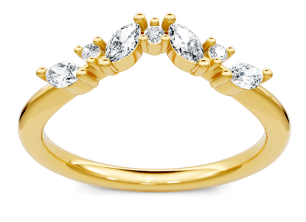 14KY 1/4CTW MR/RB DIAMOND CONTOUR BAND