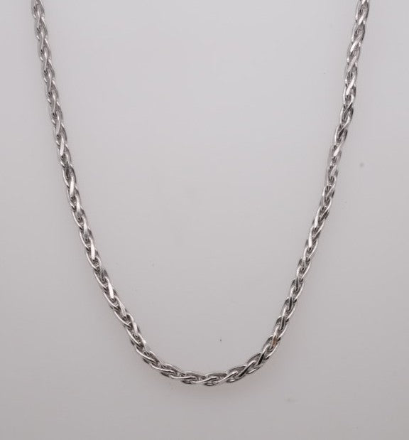 SS  DIAMOND CUT WHEAT CHAIN LOBSTER 2.0MM 18" CH521