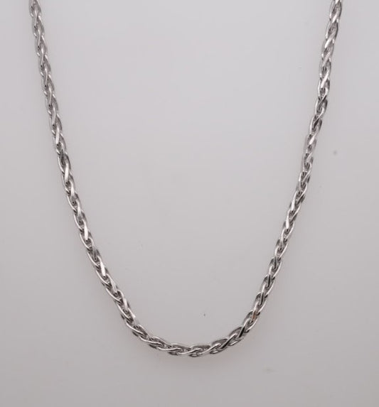 SS  DIAMOND CUT WHEAT CHAIN LOBSTER 2.0MM 18" CH521