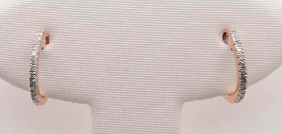 14K RG DIAMOND HUGGIES 0.10CTW