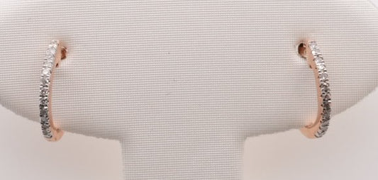 14K RG DIAMOND HUGGIES 0.10CTW