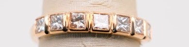 14K YG EAST WEST PRINCESSHAPE DIAMOND RING 0.70CTW