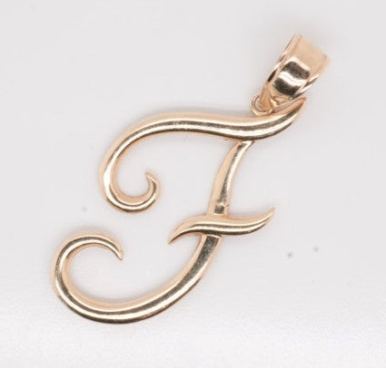 14K YG LETTER F CHARM