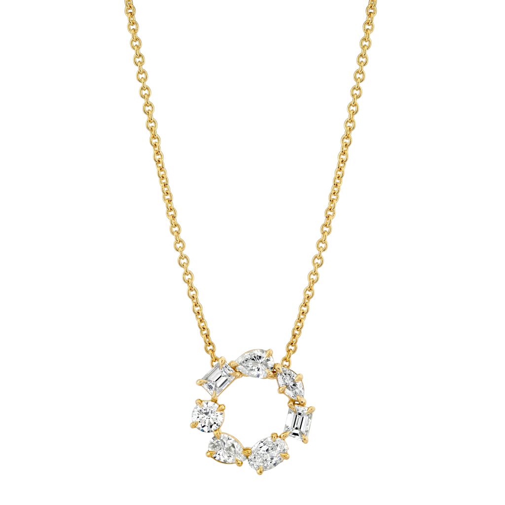Michael M Montage Circle Necklace 18K YG 1.42CTW