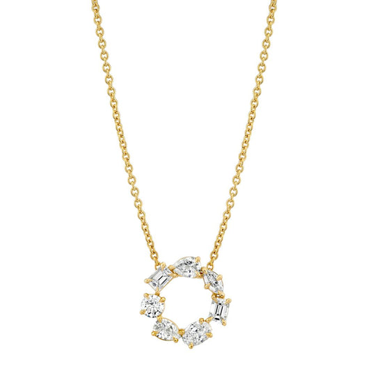 Michael M Montage Circle Necklace 18K YG 1.42CTW
