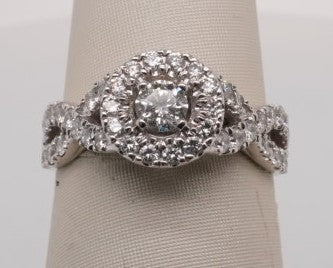 14K WG 1.0 CTW GH/SI3I1 0.25 CT ROUND CENTER STONE