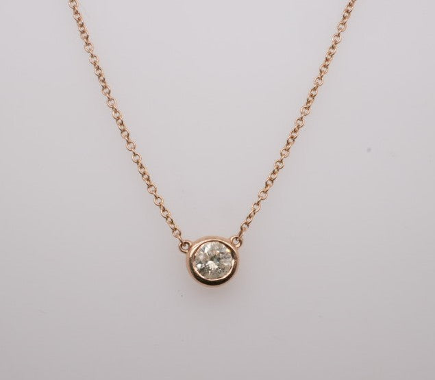 14k YG Diamond Bezel Pendant 0.25 CTW