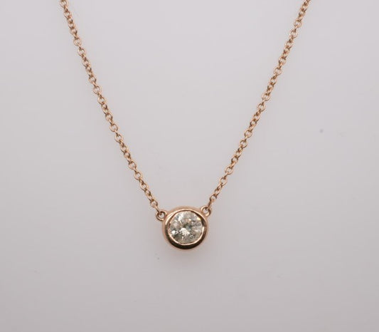 14k YG Diamond Bezel Pendant 0.25 CTW