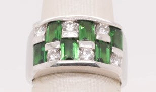 LADIES RING 18KW TSV GARNET=1.85CTW   DIA=.64CTW
