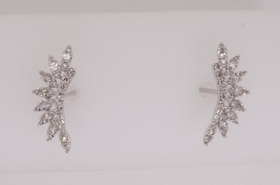 14K WG PETITE MARQUISE SHAPE EARRINGS 0.30CTW