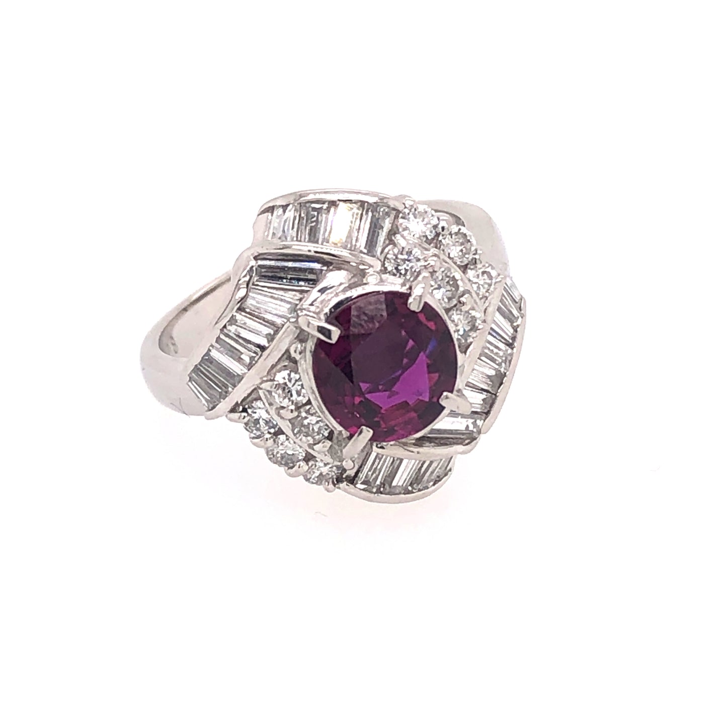 PT900 1.08 CTW DIAMOND 1.20 PINK SAPPHIRE GMST RING