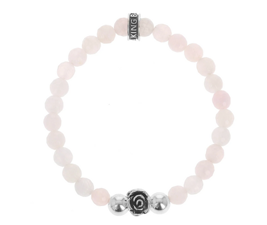 King Baby Ladies Rose Quartz Bead Bracelet