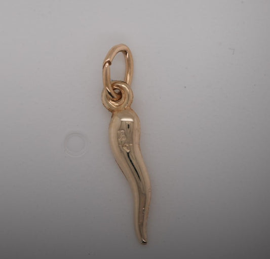 14K YG ITALIAN HORN CHARM