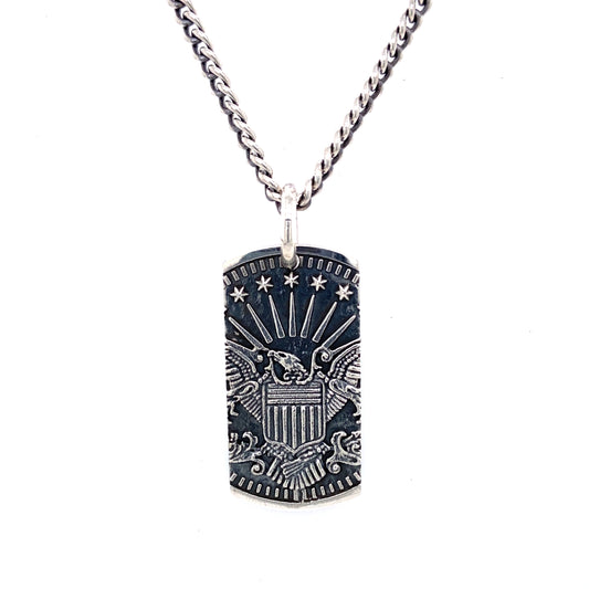 925 KING BABY EAGLE DOG TAG PENDANT 24 IN.