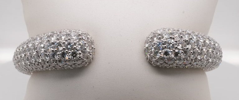 18K WG PAVE DIAMOND BANGLE BRACELET 21.61CTW 34GRMS