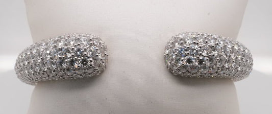 18K WG PAVE DIAMOND BANGLE BRACELET 21.61CTW 34GRMS