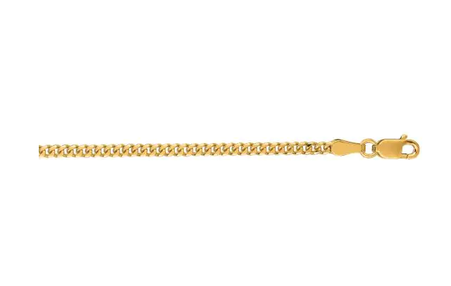 14K YG 2.2MM GOURMETTE CHAIN 18"