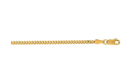 14K YG 2.2MM GOURMETTE CHAIN 18"