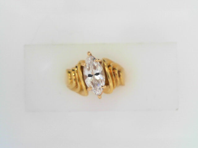18K YG LADIES ESTATE SEMI - FOR 1 CT MARQUISE CENTER