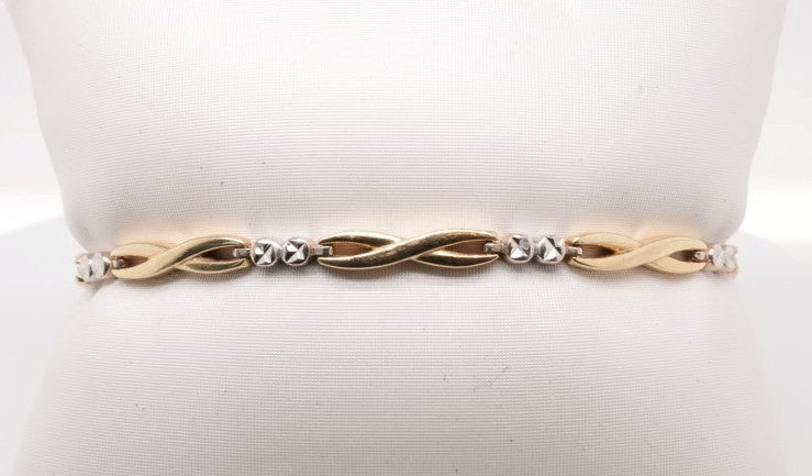 LADIES 14K TT DC BRACELET 6.5"
