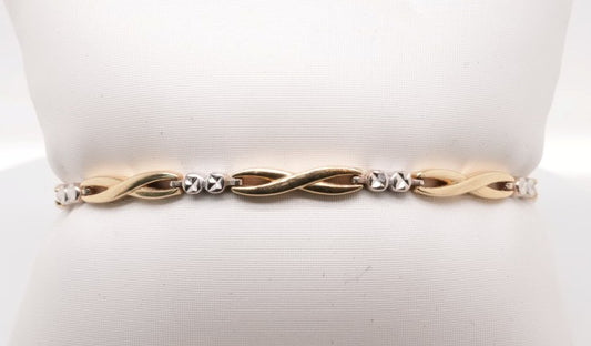 LADIES 14K TT DC BRACELET 6.5"