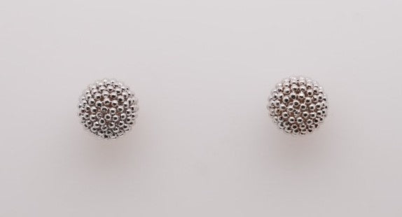 14KW POLISHED BEADED PUSH BACK STUD EARRINGS