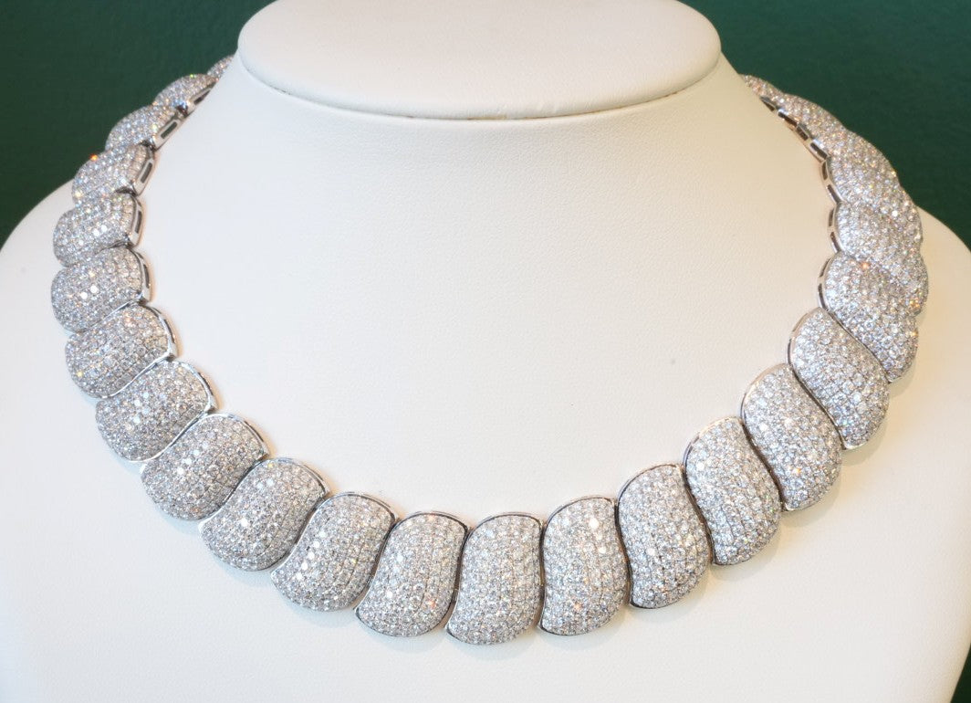 LADIES 18K WG DIAMOND NECKLACE 62.32CTW 105.45GRM