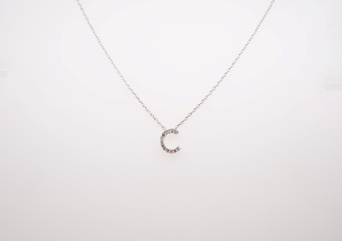 14K WG DIAMOND INITIAL C 0.05CTW