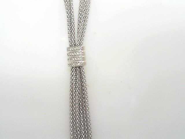 SILVER LARIATWITH DIAMONDS 0.14CTW