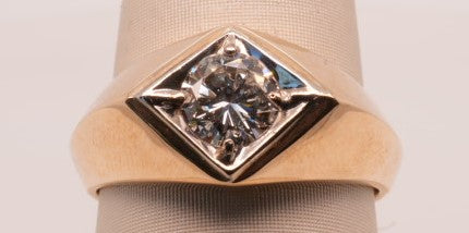 14K YELLOW GOLD MENS RING APX 2.0CTW SI1/H