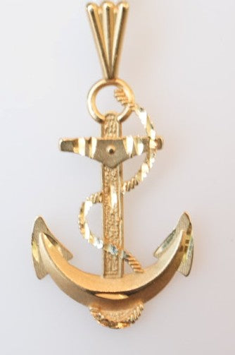 14K YG ANCHOR CHARM