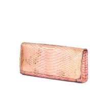 FOLD CLUTCH - PYTHON LIGHT PINK