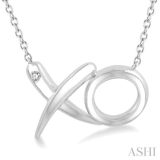 SILVER .01CTW XO NECKLACE