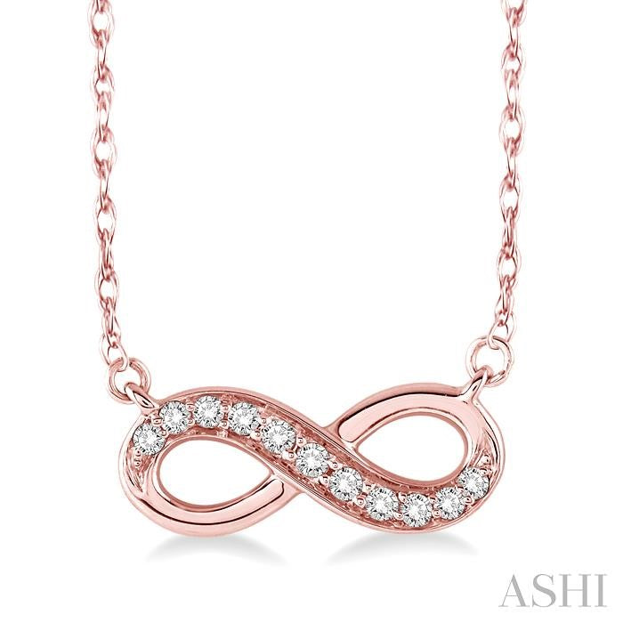 14K RG DIAMOND INFINTY PETITE PENDANT 0.15CTW