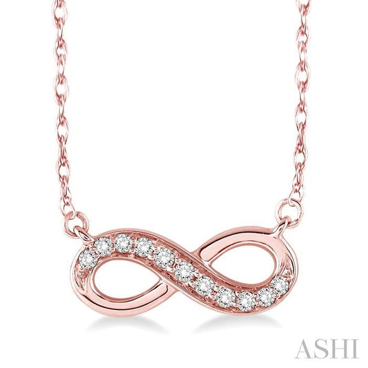 14K RG DIAMOND INFINTY PETITE PENDANT 0.15CTW