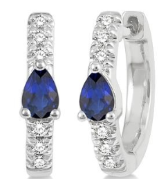 10K WHITE GOLD SAPHIRE PETITE HUGIES