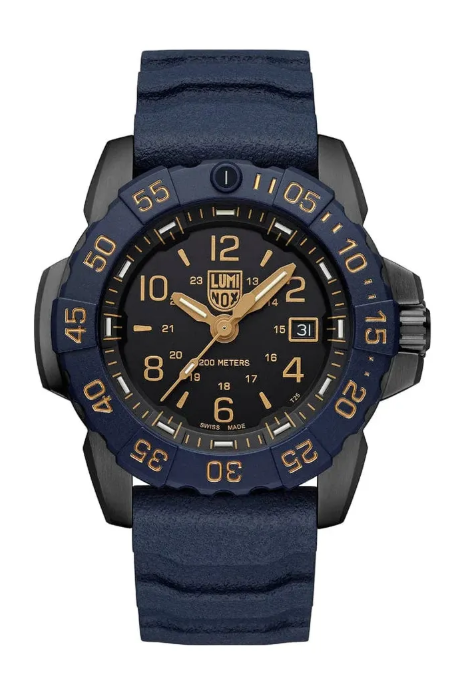 LUMINOX BLK/GOLD 20ATM 45MM NBR BLUE