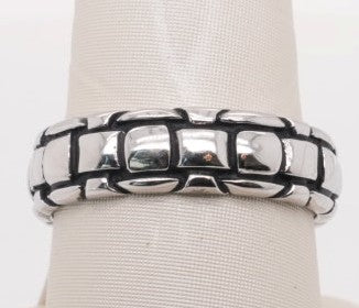 COBALT TROY 6MM GENTS BAND BLK ENAMEL